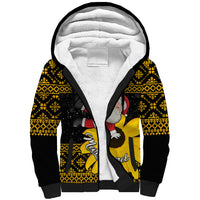 Maryland Christmas Sherpa Hoodie Santa Claus With Black Eyed Susan Flower - Wonder Print Shop
