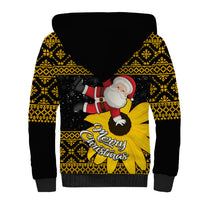 Maryland Christmas Sherpa Hoodie Santa Claus With Black Eyed Susan Flower - Wonder Print Shop