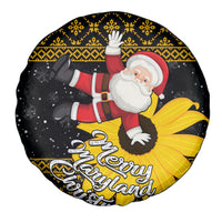 Maryland Christmas Spare Tire Cover Santa Claus With Black Eyed Susan Flower - Wonder Print Shop