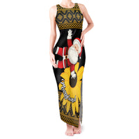 Maryland Christmas Tank Maxi Dress Santa Claus With Black Eyed Susan Flower - Wonder Print Shop