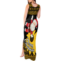 Maryland Christmas Tank Maxi Dress Santa Claus With Black Eyed Susan Flower - Wonder Print Shop