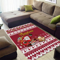 Custom Maryland Christmas Area Rug Santa Claus Riding A Reindeer - Wonder Print Shop