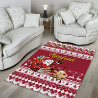 Custom Maryland Christmas Area Rug Santa Claus Riding A Reindeer - Wonder Print Shop