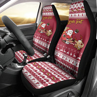 Custom Maryland Christmas Car Seat Cover Santa Claus Riding A Reindeer - Wonder Print Shop
