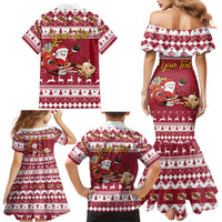 Custom Maryland Christmas Family Matching Mermaid Dress and Hawaiian Shirt Santa Claus Riding A Reindeer - Wonder Print Shop
