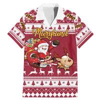 Custom Maryland Christmas Family Matching Mermaid Dress and Hawaiian Shirt Santa Claus Riding A Reindeer - Wonder Print Shop