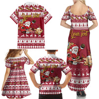 Custom Maryland Christmas Family Matching Summer Maxi Dress and Hawaiian Shirt Santa Claus Riding A Reindeer - Wonder Print Shop