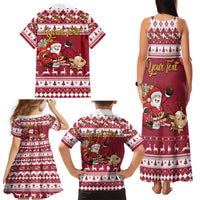 Custom Maryland Christmas Family Matching Tank Maxi Dress and Hawaiian Shirt Santa Claus Riding A Reindeer - Wonder Print Shop