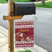 Custom Maryland Christmas Garden Flag Santa Claus Riding A Reindeer - Wonder Print Shop