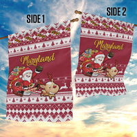 Custom Maryland Christmas Garden Flag Santa Claus Riding A Reindeer - Wonder Print Shop