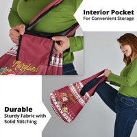 Custom Maryland Christmas Grocery Bag Santa Claus Riding A Reindeer