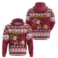 Custom Maryland Christmas Hoodie Santa Claus Riding A Reindeer - Wonder Print Shop