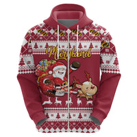 Custom Maryland Christmas Hoodie Santa Claus Riding A Reindeer - Wonder Print Shop