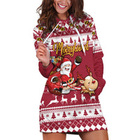 Custom Maryland Christmas Hoodie Dress Santa Claus Riding A Reindeer - Wonder Print Shop