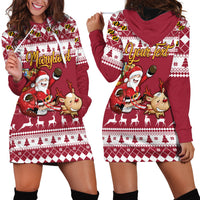 Custom Maryland Christmas Hoodie Dress Santa Claus Riding A Reindeer - Wonder Print Shop