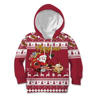 Custom Maryland Christmas Kid Hoodie Santa Claus Riding A Reindeer - Wonder Print Shop