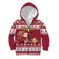 Custom Maryland Christmas Kid Hoodie Santa Claus Riding A Reindeer - Wonder Print Shop