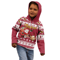 Custom Maryland Christmas Kid Hoodie Santa Claus Riding A Reindeer - Wonder Print Shop