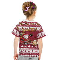 Custom Maryland Christmas Kid T Shirt Santa Claus Riding A Reindeer - Wonder Print Shop