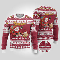 Custom Maryland Christmas Ugly Christmas Sweater Santa Claus Riding A Reindeer - Wonder Print Shop