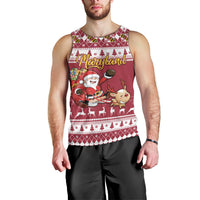 Custom Maryland Christmas Men Tank Top Santa Claus Riding A Reindeer - Wonder Print Shop