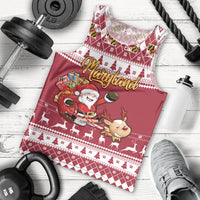 Custom Maryland Christmas Men Tank Top Santa Claus Riding A Reindeer - Wonder Print Shop