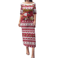 Custom Maryland Christmas Puletasi Santa Claus Riding A Reindeer - Wonder Print Shop