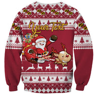 Custom Maryland Christmas Sweatshirt Santa Claus Riding A Reindeer - Wonder Print Shop
