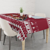 Custom Maryland Christmas Tablecloth Santa Claus Riding A Reindeer - Wonder Print Shop