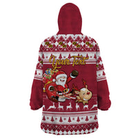 Custom Maryland Christmas Wearable Blanket Hoodie Santa Claus Riding A Reindeer - Wonder Print Shop