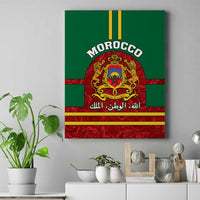Morocco Proclamation Day Canvas Wall Art Marruecos Coat of Arms Roses Pattern - Wonder Print Shop