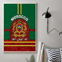 Morocco Proclamation Day Canvas Wall Art Marruecos Coat of Arms Roses Pattern - Wonder Print Shop