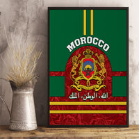 Morocco Proclamation Day Canvas Wall Art Marruecos Coat of Arms Roses Pattern - Wonder Print Shop
