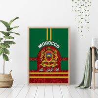 Morocco Proclamation Day Canvas Wall Art Marruecos Coat of Arms Roses Pattern - Wonder Print Shop