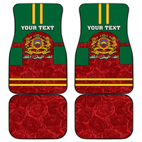 Morocco Proclamation Day Car Mats Marruecos Coat of Arms Roses Pattern - Wonder Print Shop