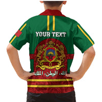 Morocco Proclamation Day Family Matching Mermaid Dress and Hawaiian Shirt Marruecos Coat of Arms Roses Pattern - Wonder Print Shop