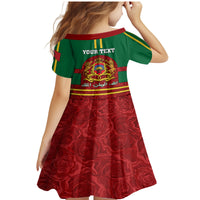 Morocco Proclamation Day Family Matching Mermaid Dress and Hawaiian Shirt Marruecos Coat of Arms Roses Pattern - Wonder Print Shop