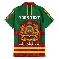 Morocco Proclamation Day Hawaiian Shirt Marruecos Coat of Arms Roses Pattern - Wonder Print Shop