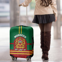 Morocco Proclamation Day Luggage Cover Marruecos Coat of Arms Roses Pattern - Wonder Print Shop