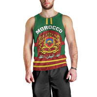Morocco Proclamation Day Men Tank Top Marruecos Coat of Arms Roses Pattern - Wonder Print Shop