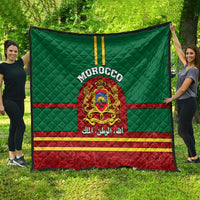 Morocco Proclamation Day Quilt Marruecos Coat of Arms Roses Pattern - Wonder Print Shop
