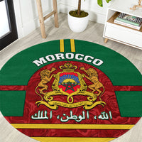 morocco-proclamation-day-round-carpet-marruecos-coat-of-arms-roses-pattern