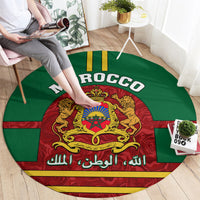 morocco-proclamation-day-round-carpet-marruecos-coat-of-arms-roses-pattern