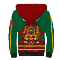 Morocco Proclamation Day Sherpa Hoodie Marruecos Coat of Arms Roses Pattern - Wonder Print Shop