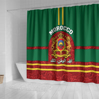 morocco-proclamation-day-shower-curtain-marruecos-coat-of-arms-roses-pattern