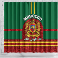 morocco-proclamation-day-shower-curtain-marruecos-coat-of-arms-roses-pattern