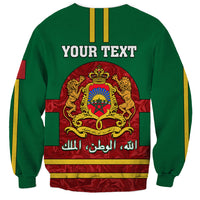 Morocco Proclamation Day Sweatshirt Marruecos Coat of Arms Roses Pattern - Wonder Print Shop