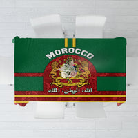 Morocco Proclamation Day Tablecloth Marruecos Coat of Arms Roses Pattern - Wonder Print Shop
