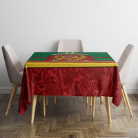 Morocco Proclamation Day Tablecloth Marruecos Coat of Arms Roses Pattern - Wonder Print Shop