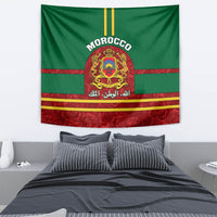Morocco Proclamation Day Tapestry Marruecos Coat of Arms Roses Pattern - Wonder Print Shop